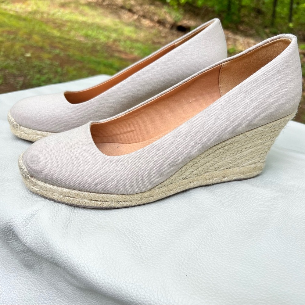Jcrew Seville espadrille wedges in canvas, size 9.4
